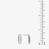 Silver Treasures Cubic Zirconia Sterling Silver 17.7mm Stud Earrings