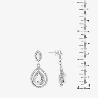 Sparkle Allure Womens Crystal Pure Silver Over Brass Drop Earrings