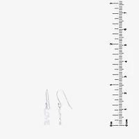Silver Treasures Love Womens Sterling Silver Drop Earrings