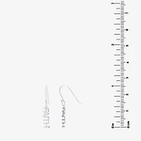 Silver Treasures Faith Womens Sterling Silver Drop Earrings
