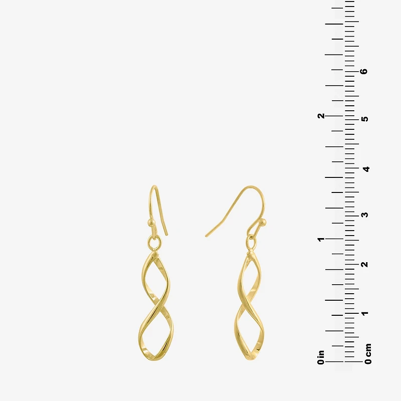 Silver Reflections 14K Gold Over Brass Drop Earrings