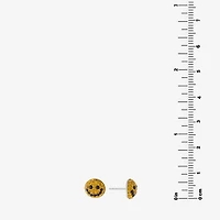 Silver Treasures Smiley Face Yellow Crystal Sterling Silver 8.8mm Stud Earrings