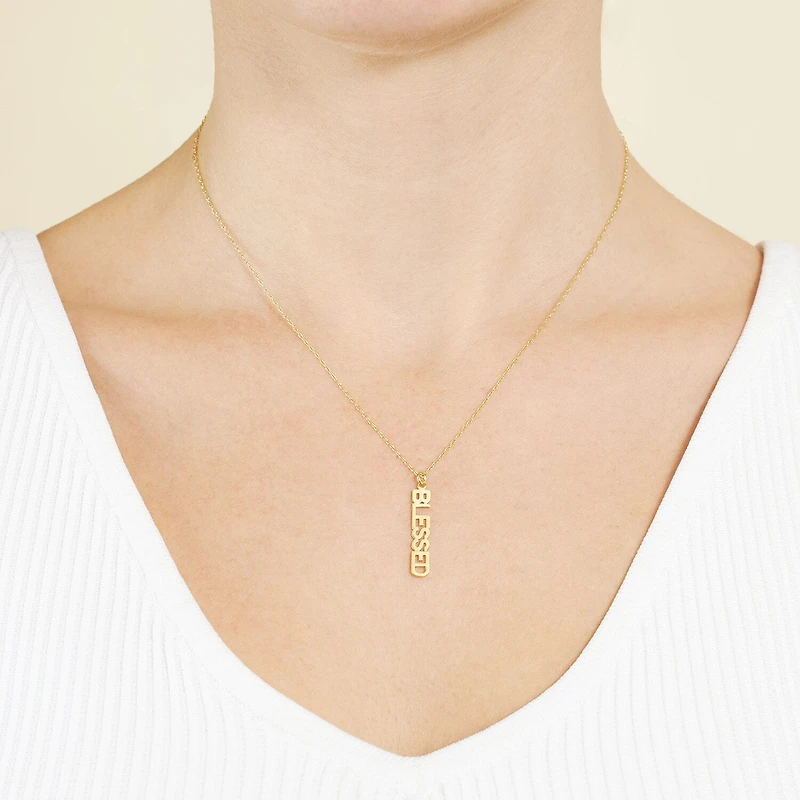 Silver Treasures Blessed Womens 14K Gold Over Silver 16 Inch Pendant Necklace