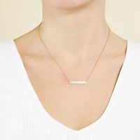 Silver Treasures Unstoppable Womens 14K Gold Over Silver Bar 16 Inch Pendant Necklace