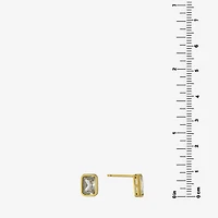Silver Treasures Cubic Zirconia 14K Gold Over Silver 8.1mm Stud Earrings