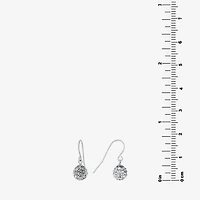Silver Treasures Womens Crystal Sterling Silver Ball Drop Earrings