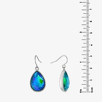 Sparkle Allure Silver Reflections Womens Blue Crystal Pure Over Brass Pear Drop Earrings