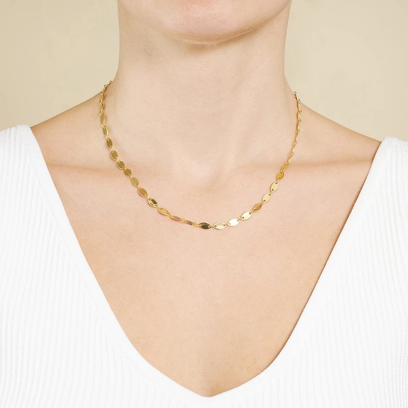 Silver Reflections 24K Gold Over Brass 16 Inch Link Chain Necklace