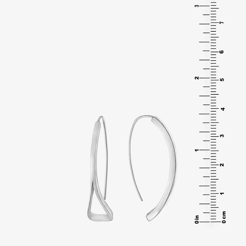 Silver Reflections Womens Pure Silver Over Brass Drop Earrings
