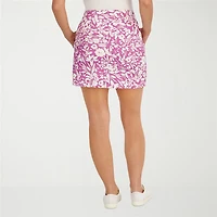 Stella Parker Womens Floral Knit Skirt Swimsuit Cover-Up
