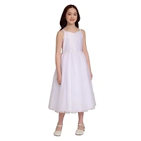 Bonnie Jean Little & Big Kid Girls Short Sleeve Lace Satin Fit + Flare Dress