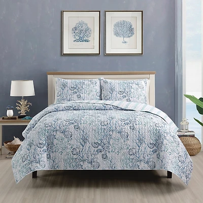 Richmond Park Cabana Coral 3-pc. Quilt Set