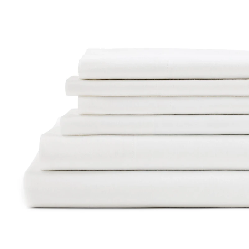 Home Expressions Cool And Crisp 6pc Cotton Percale Sheet Set