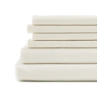 Home Expressions Cool And Crisp 6pc Cotton Percale Sheet Set