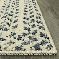 Maples Braided Squares Blue Indoor Rectangular Runner