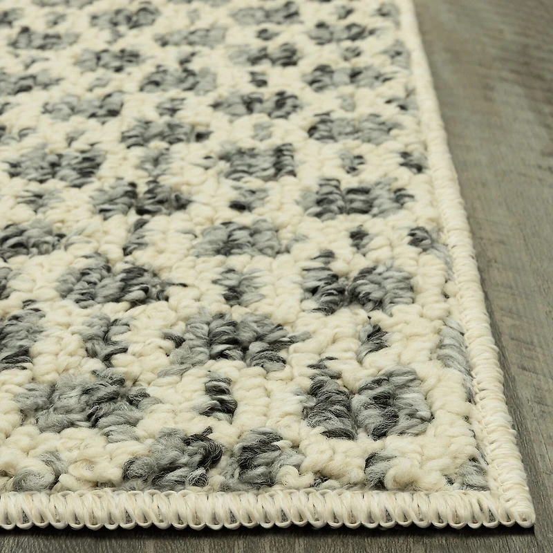 Maples Tiled Pebble Gray Indoor Rectangular Accent Rug