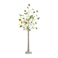 Nearly Natural 5ft Blooming Easter Egg Twig Lighted Indoor Artificial Tree