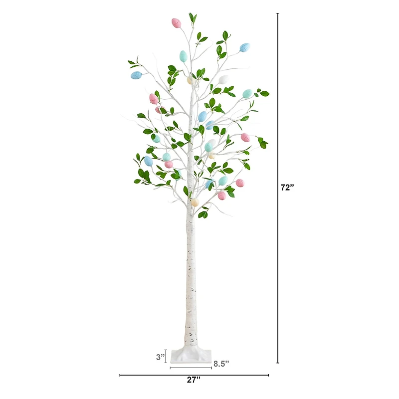 Nearly Natural 6ft Blooming Easter Egg Twig Indoor Artificial Tree
