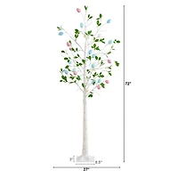 Nearly Natural 6ft Blooming Easter Egg Twig Indoor Artificial Tree