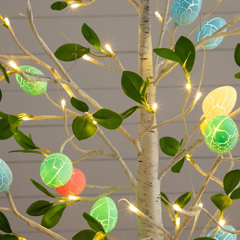 Nearly Natural 6ft Blooming Easter Egg Twig Indoor Artificial Tree