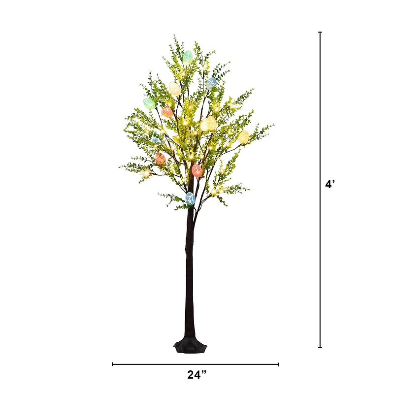Nearly Natural 4ft Easter Egg Twig With Greens Lighted Indoor Artificial Tree
