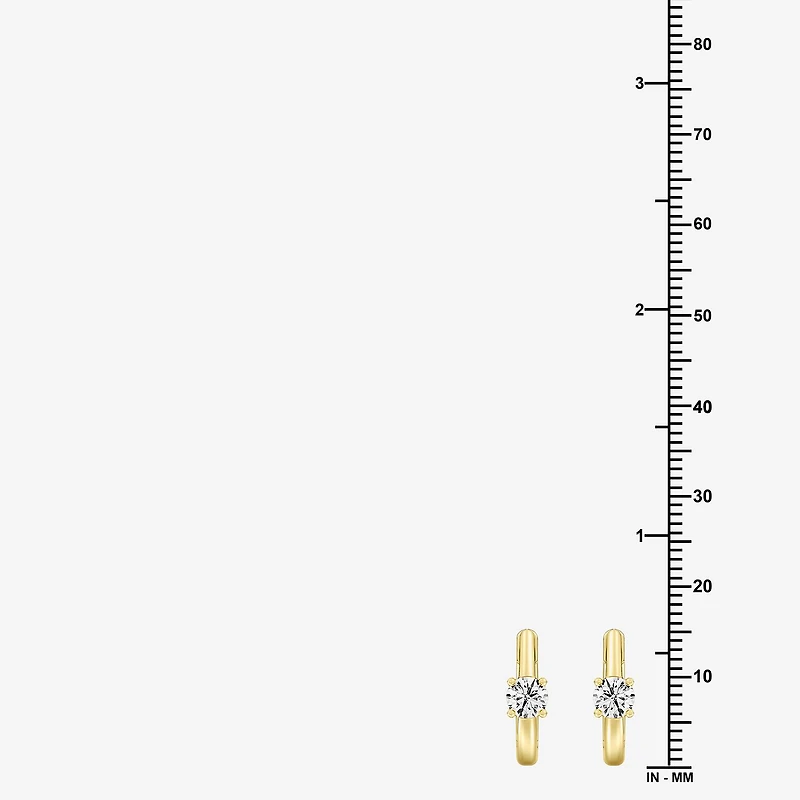 (F/Si1-Si2) Womens 5/8 CT. T.W. Lab Grown White Diamond 14K Gold Over Silver or Sterling 15.2mm Round Hoop Earrings