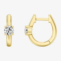 (F/Si1-Si2) Womens 5/8 CT. T.W. Lab Grown White Diamond 14K Gold Over Silver or Sterling 15.2mm Round Hoop Earrings