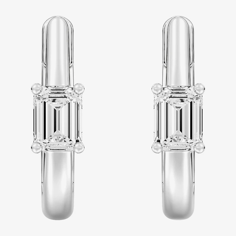 (F/Si1-Si2) Womens 5/8 CT. T.W. Lab Grown White Diamond 14K Gold Over Silver or Sterling 15.2mm Hoop Earrings