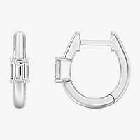 (F/Si1-Si2) Womens 5/8 CT. T.W. Lab Grown White Diamond 14K Gold Over Silver or Sterling 15.2mm Hoop Earrings