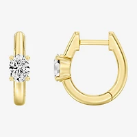 (F/Si1-Si2) Womens 5/8 CT. T.W. Lab Grown White Diamond 14K Gold Over Silver or Sterling Silver 15.2mm Oval Hoop Earrings
