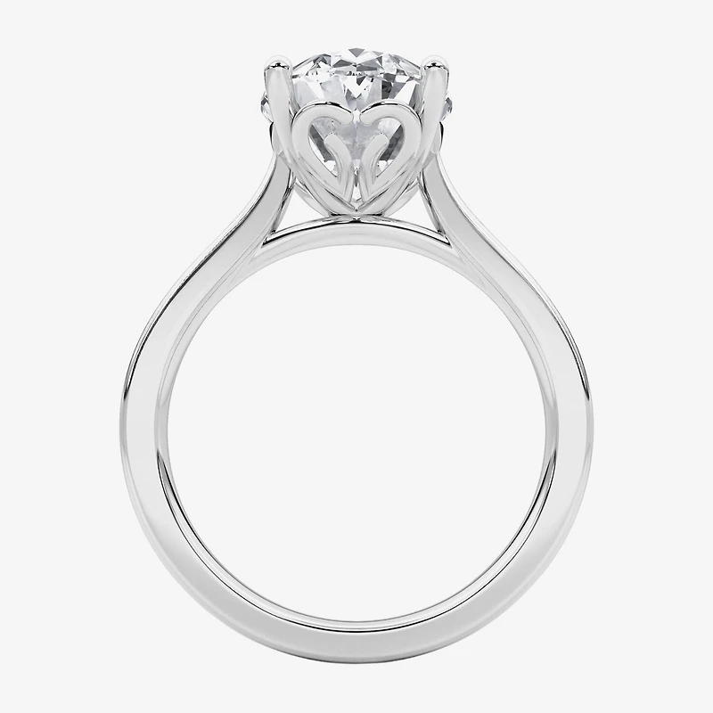 Grown Gorgeous (F / Vs2) Womens 4 / CT. T.W. Lab White Diamond 14K Gold Oval Solitaire Engagement Ring