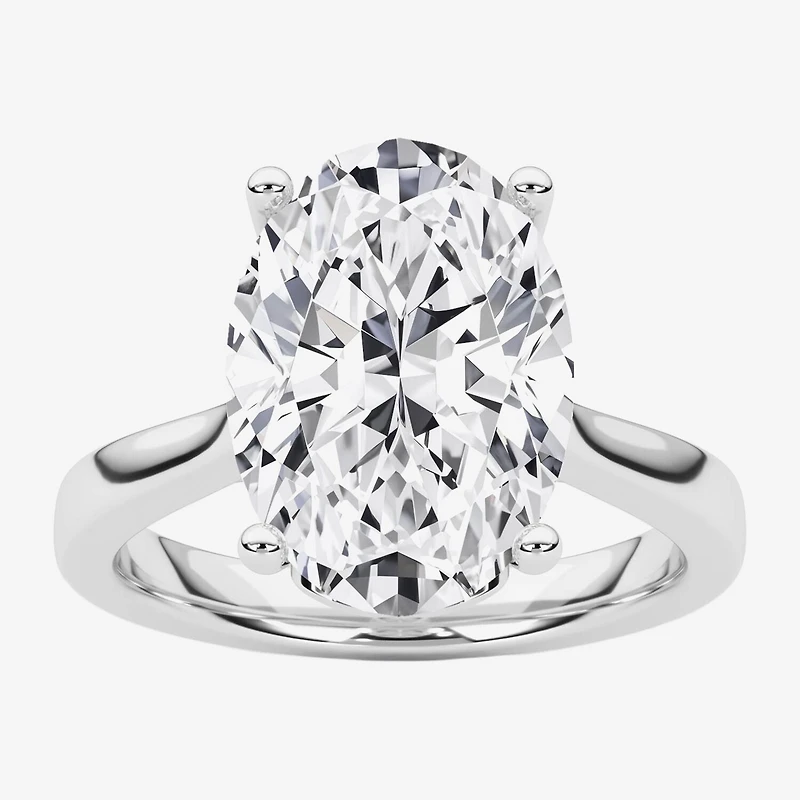 Grown Gorgeous (F / Vs2) Womens 4 / CT. T.W. Lab White Diamond 14K Gold Oval Solitaire Engagement Ring