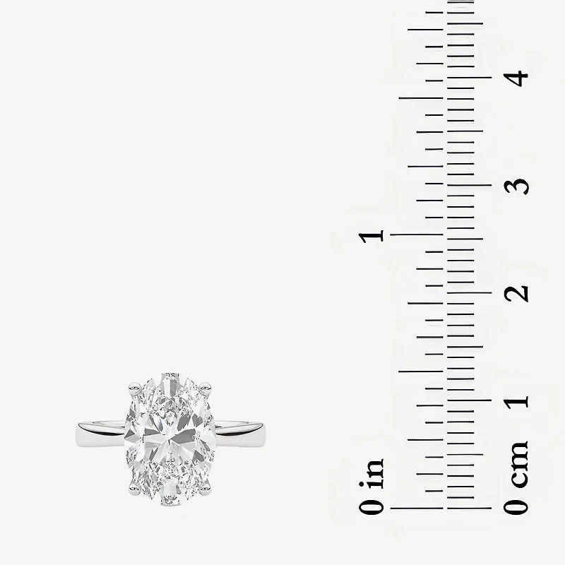 Grown Gorgeous (F / Vs2) Womens 4 / CT. T.W. Lab White Diamond 14K Gold Oval Solitaire Engagement Ring
