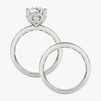 Grown Gorgeous (F / Vs2) Womens 1/ CT. T.W. Lab White Diamond 14K Gold Oval Side Stone Bridal Set