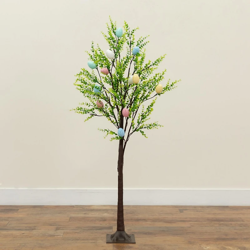Nearly Natural 4ft Easter Egg Twig With Greens Lighted Indoor Artificial Tree