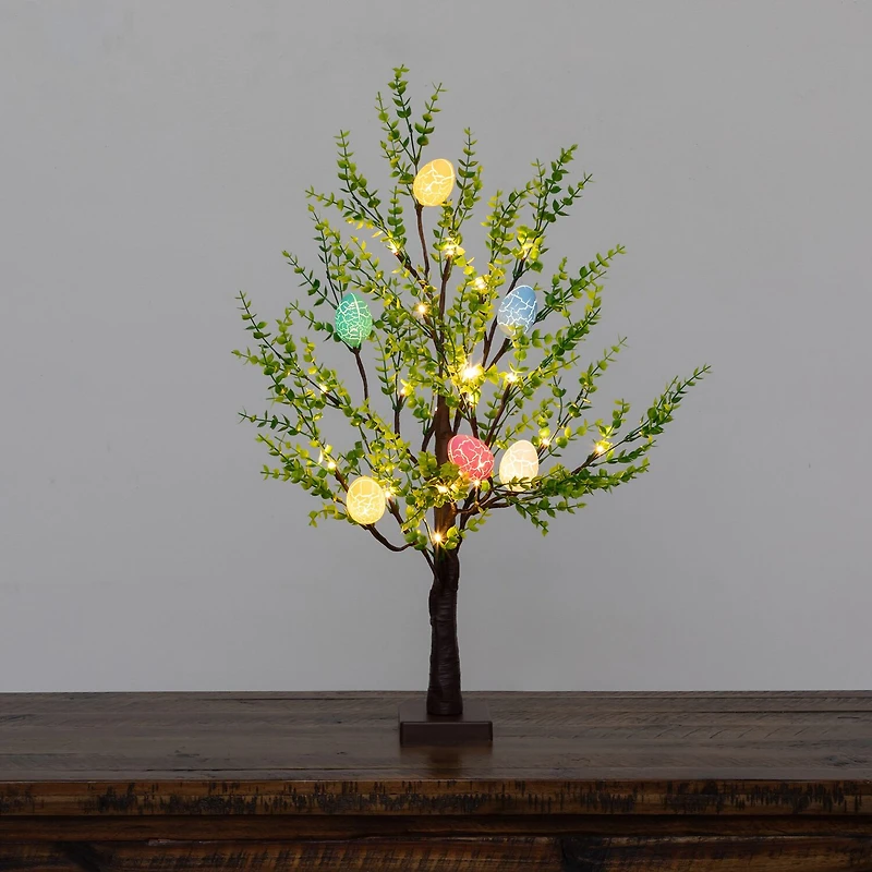 Nearly Natural 2ft Easter Egg Twig With Greens Indoor Artificial Tree
