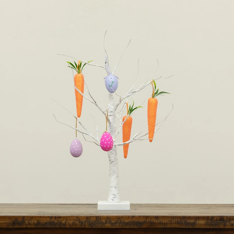 Nearly Natural 2ft Easter Egg And Carrots Ornament Twig Indoor Artificial Tree