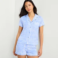 Jaclyn Womens Short Sleeve 2-pc. Pajama Set