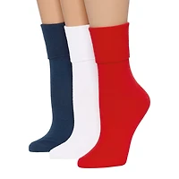 Mixit Everyday Essential Womens 3 Pair Turncuff Socks