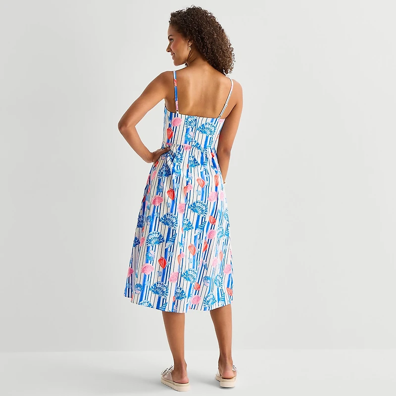 by&by Womens Juniors V Neck Sleeveless A-Line Dress