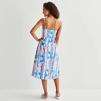 by&by Womens Juniors V Neck Sleeveless A-Line Dress
