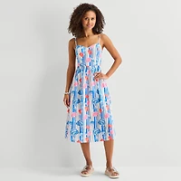 by&by Womens Juniors V Neck Sleeveless A-Line Dress