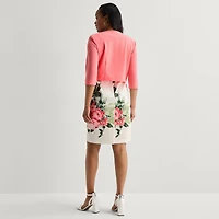 Maya Brooke Womens Abstract Jacket Dress