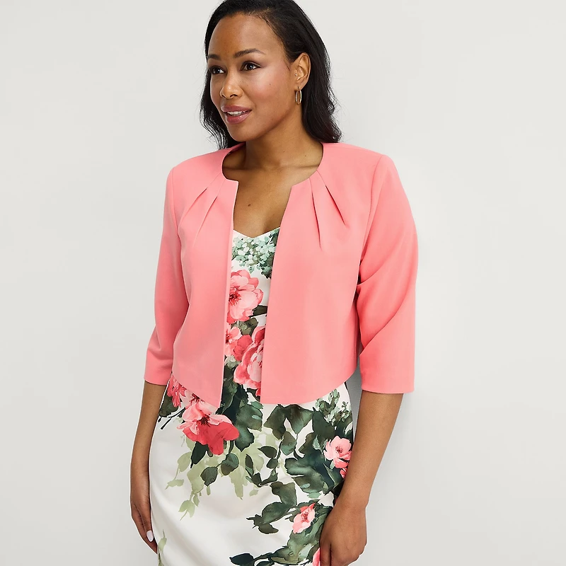 Maya Brooke Womens Abstract Jacket Dress