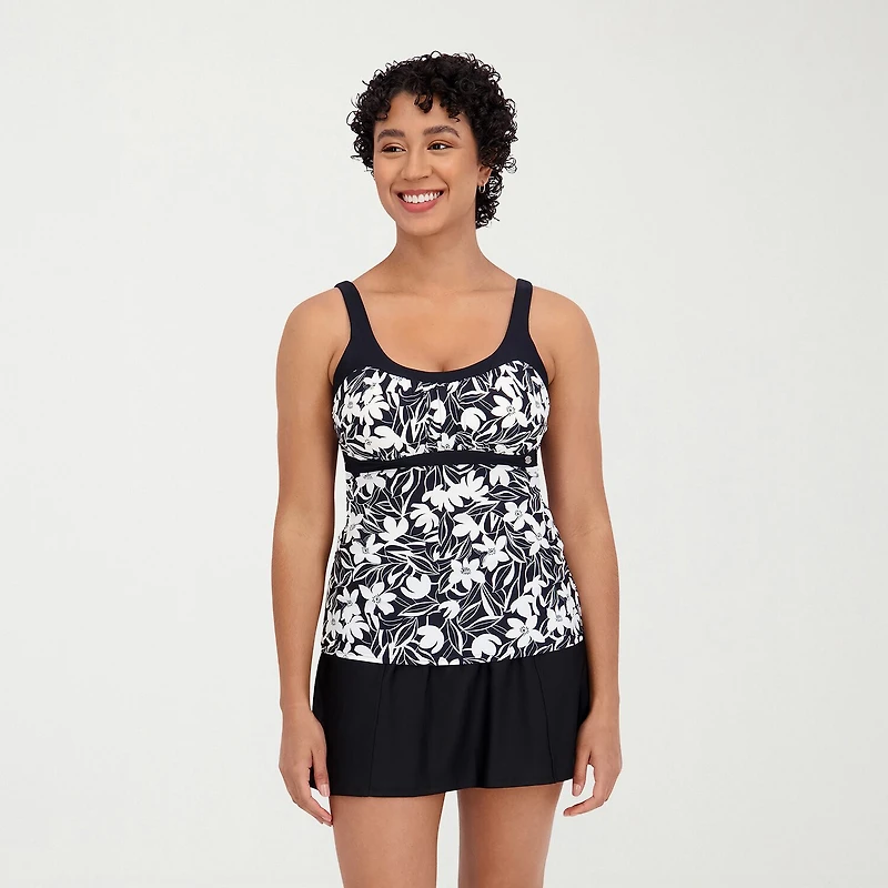 ZeroXposur Womens Comfort Straps Floral Tankini Swimsuit Top