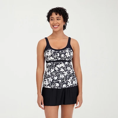 ZeroXposur Womens Comfort Straps Floral Tankini Swimsuit Top