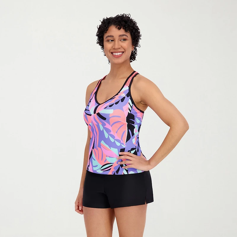 ZeroXposur Womens Built Bra Tankini Swimsuit Top