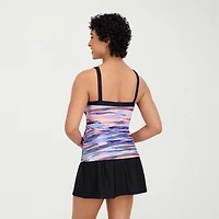 ZeroXposur Womens Comfort Straps Tie Dye Tankini Swimsuit Top