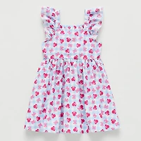 Toddler Girls Short Sleeve Ruffled Minnie Mouse A-Line Dress