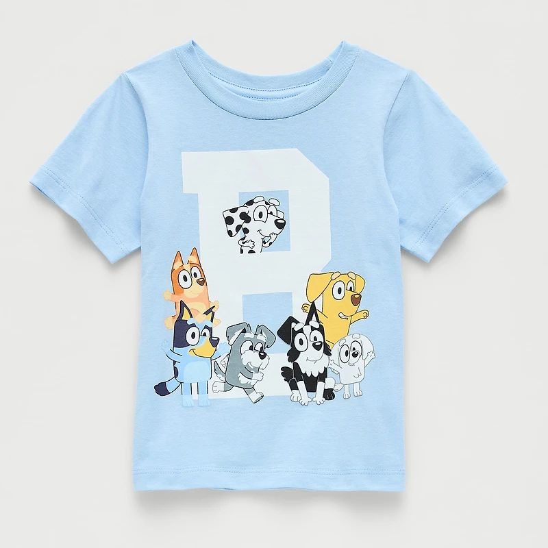 Toddler Girls Crew Neck Short Sleeve Regular Fit Bluey Graphic T-Shirt